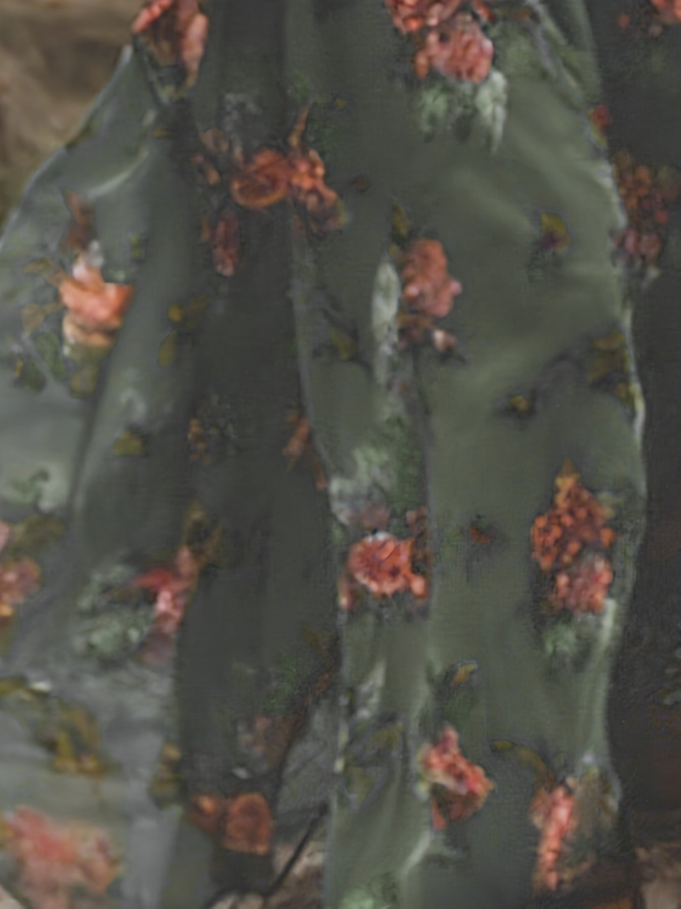 ZOELNIC Elegant Long Sleeve Floral Maxi Dress with Deep V-Neck | Chic Party & Casual Wear(Not Include Belt), Stylish Dresses for Women, Evening Gown for Women Elegant Classy, Classy Dresses for Women High Quality, Long Dress with Sleeves, Wedding Dress