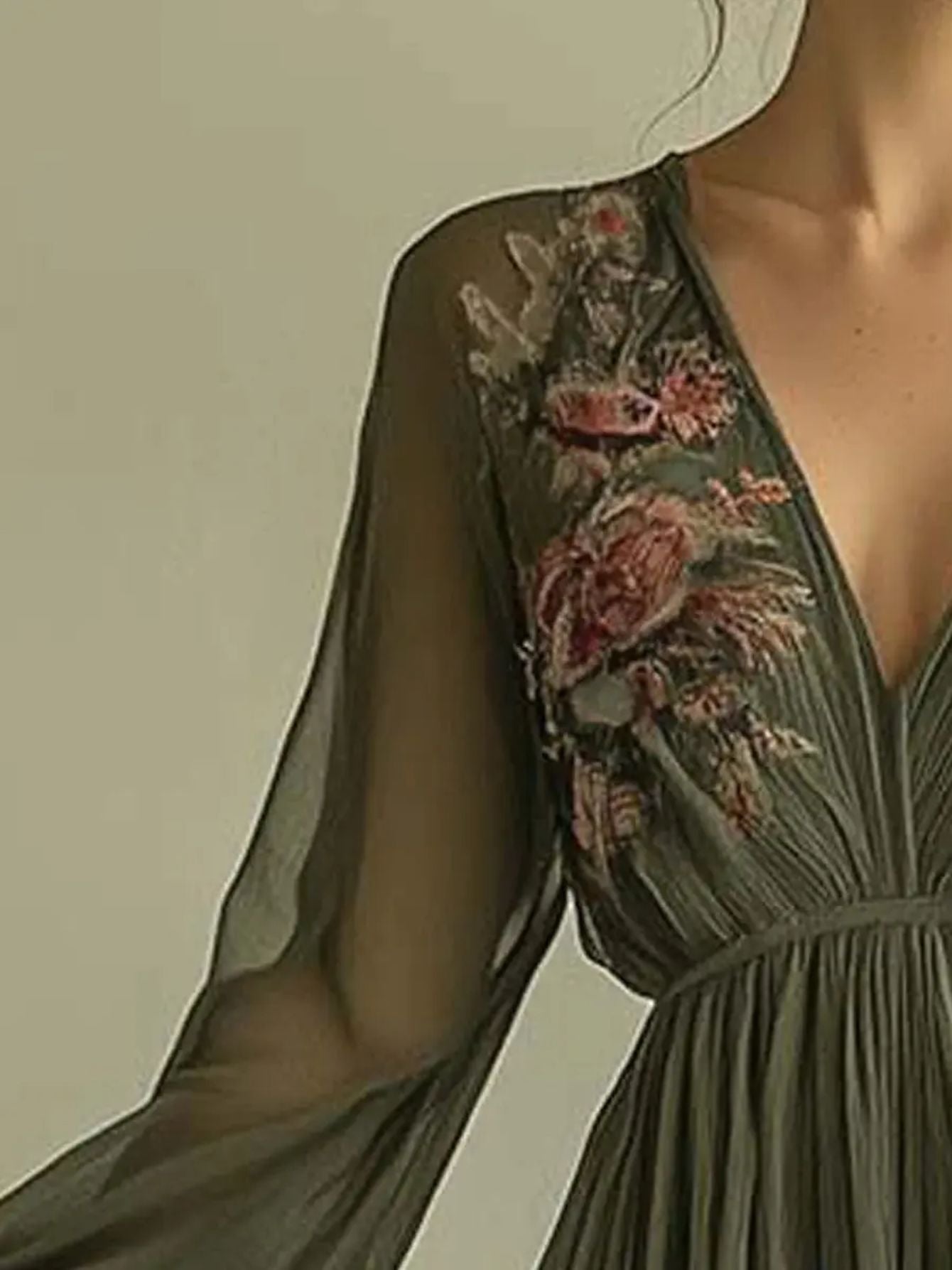 [Elegant Floral Dress] ZOELNIC Women's Elegant Floral Print Long Sleeve Shirt Dress | V-Neck, Polyester Blend, Non-Stretch, All-Season Wear with Ruffle Detail, Lightweight & Breathable for Spring/Summer/Fall